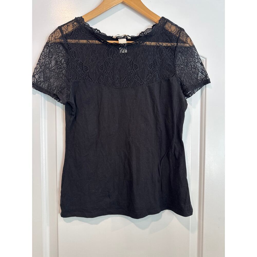 H&M Black Lace Upper Top Size Medium